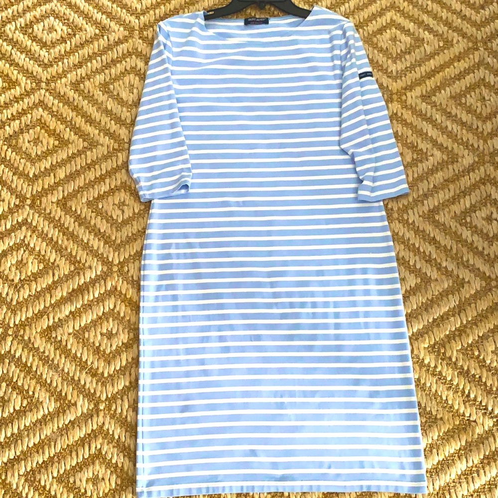 St James T-shirt dress. Baby blue/white. Size Med. French sizing 44